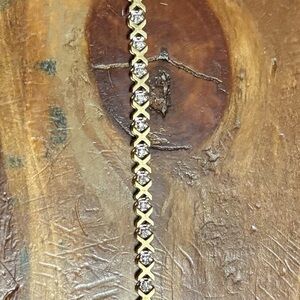 10k gold XO tennis bracelet